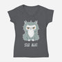Stay Away-womens v-neck tee-freeminds