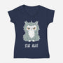 Stay Away-womens v-neck tee-freeminds