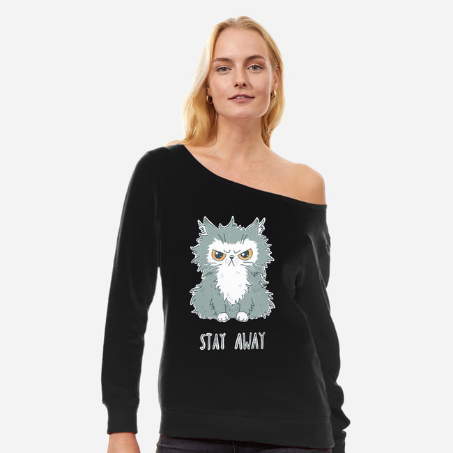 Stay Away-womens off shoulder sweatshirt-freeminds