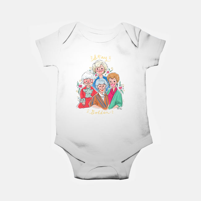 Stay Golden!-baby basic onesie-asiadraws