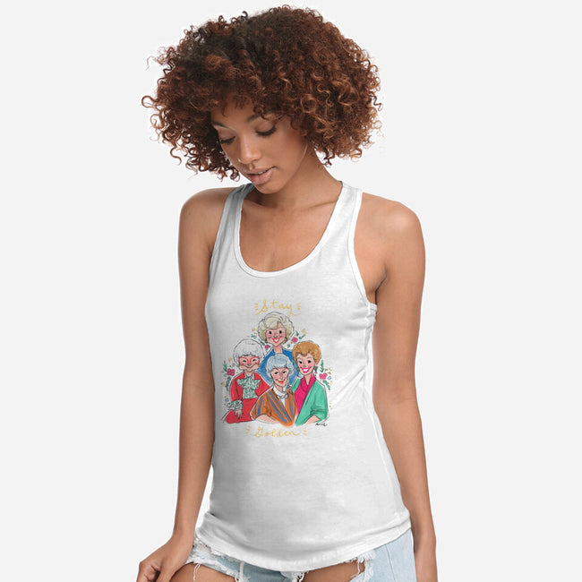 Stay Golden!-womens racerback tank-asiadraws