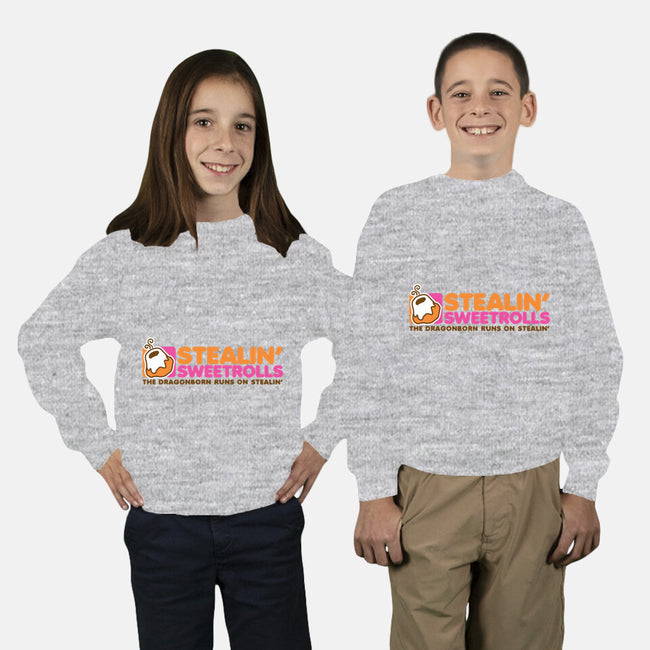 Stealin' Sweetrolls-youth crew neck sweatshirt-merimeaux