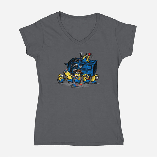 Stealing Time Again-womens v-neck tee-onebluebird