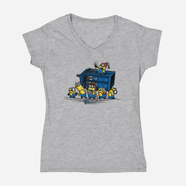 Stealing Time Again-womens v-neck tee-onebluebird