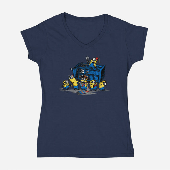 Stealing Time Again-womens v-neck tee-onebluebird