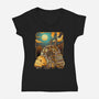 Steampunk Neighbor-womens v-neck tee-batang 9tees
