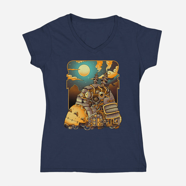 Steampunk Neighbor-womens v-neck tee-batang 9tees
