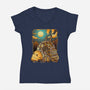 Steampunk Neighbor-womens v-neck tee-batang 9tees