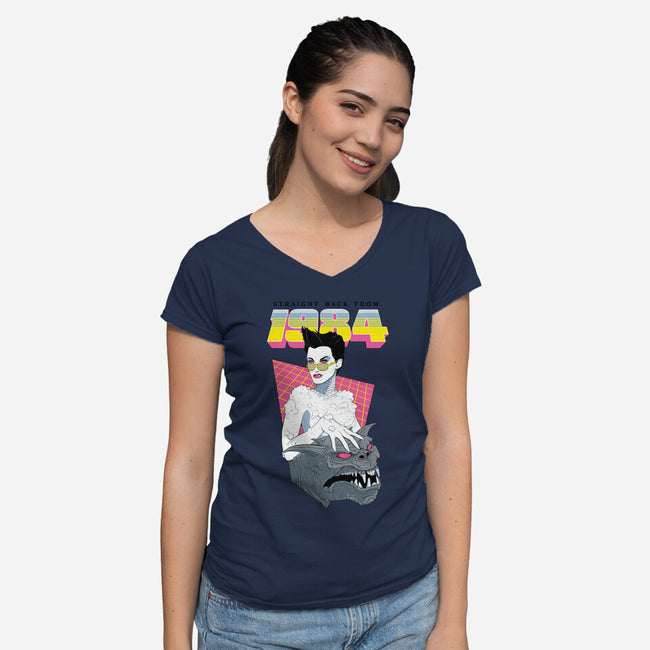 Straight Back From 1984-womens v-neck tee-SaintMasmeriz