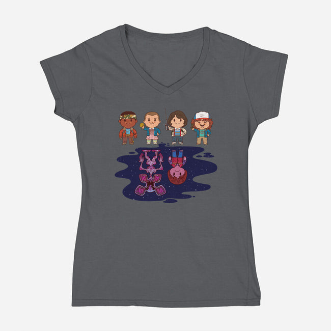 Strange Little Things-womens v-neck tee-mattkaufenberg