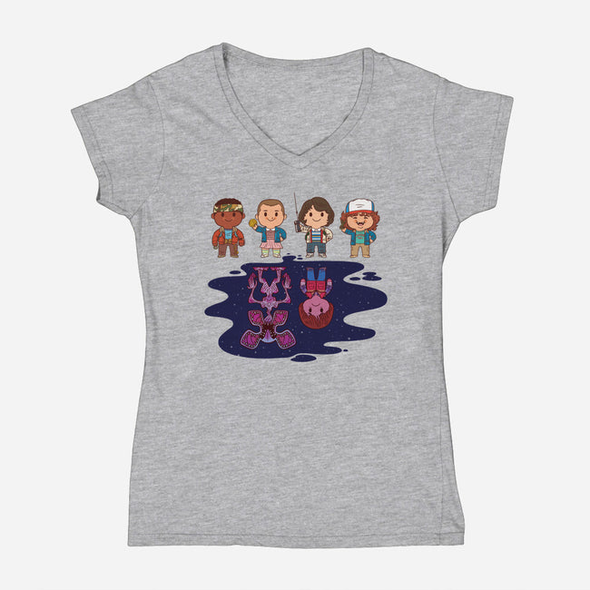 Strange Little Things-womens v-neck tee-mattkaufenberg