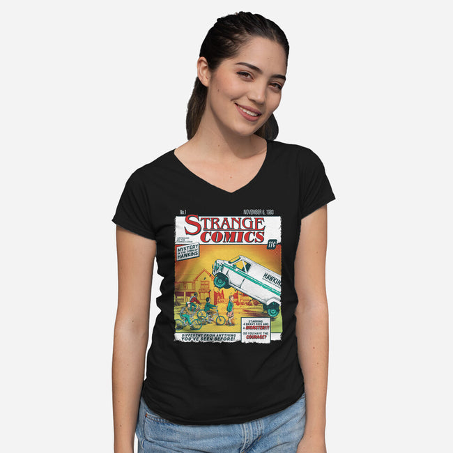 Stranger Comics-womens v-neck tee-olly OS