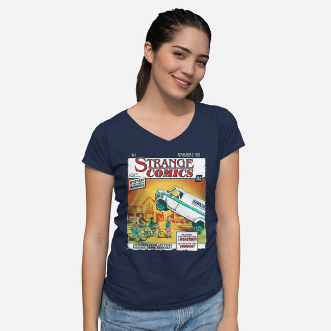Stranger Comics-womens v-neck tee-olly OS