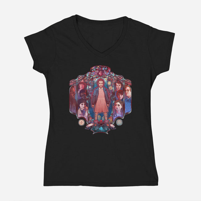 Stranger Nouveau-womens v-neck tee-MeganLara