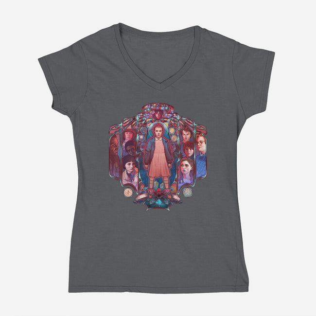 Stranger Nouveau-womens v-neck tee-MeganLara