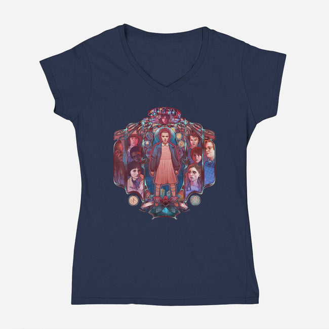 Stranger Nouveau-womens v-neck tee-MeganLara