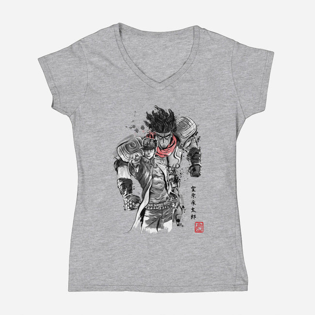 Strength, Speed and Precision-womens v-neck tee-DrMonekers