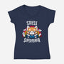 Stress is my superpower-womens v-neck tee-typhoonic