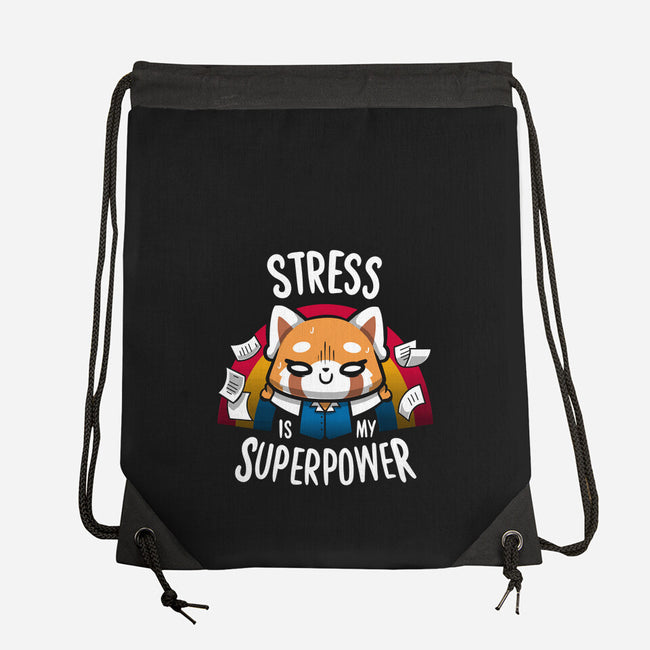 Stress is my superpower-none drawstring bag-typhoonic