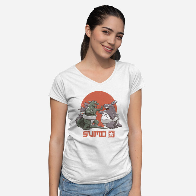 Sumo Pop-womens v-neck tee-vp021