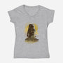 Sunflower Field-womens v-neck tee-dandingeroz