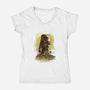 Sunflower Field-womens v-neck tee-dandingeroz