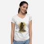 Sunflower Field-womens v-neck tee-dandingeroz