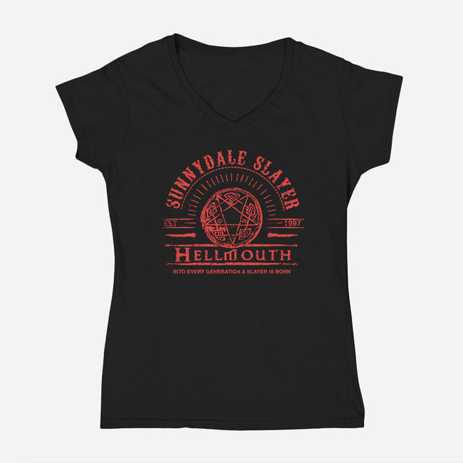 Sunnydale Slayer-womens v-neck tee-fanfreak1