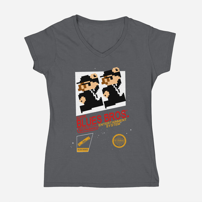 Super Blues Bros-womens v-neck tee-jango39