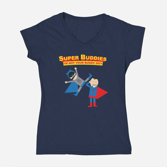 Super Buddies-womens v-neck tee-zombiemedia