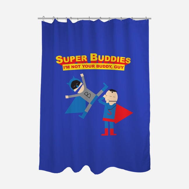 Super Buddies-none polyester shower curtain-zombiemedia