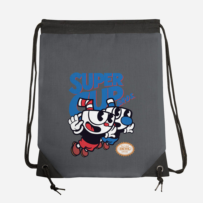 Super Cup Bros.-none drawstring bag-IntergalacticSheep