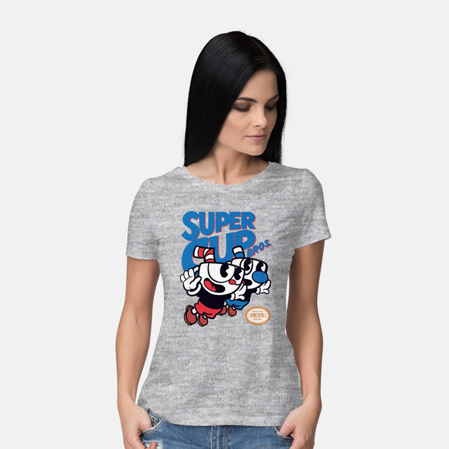 Super Cup Bros.-womens basic tee-IntergalacticSheep