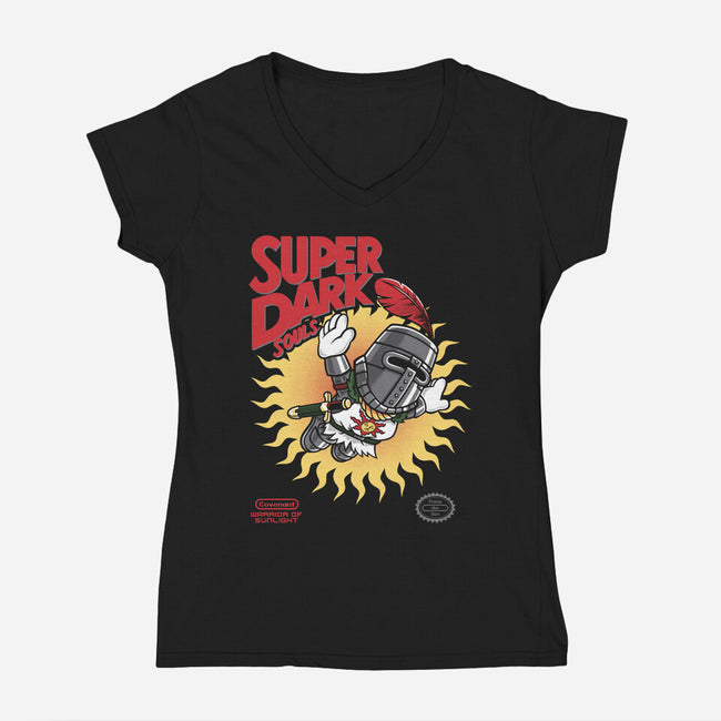 Super Dark Souls-womens v-neck tee-Nemons
