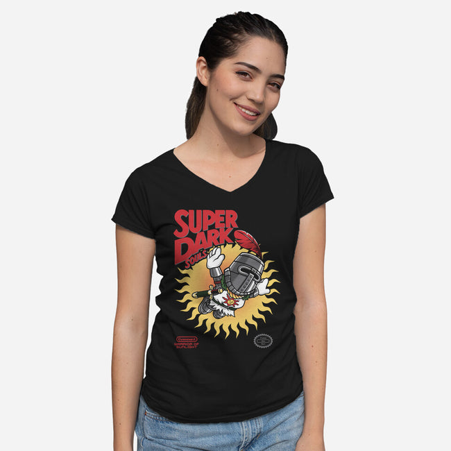 Super Dark Souls-womens v-neck tee-Nemons