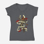 Super Green-womens v-neck tee-aflagg