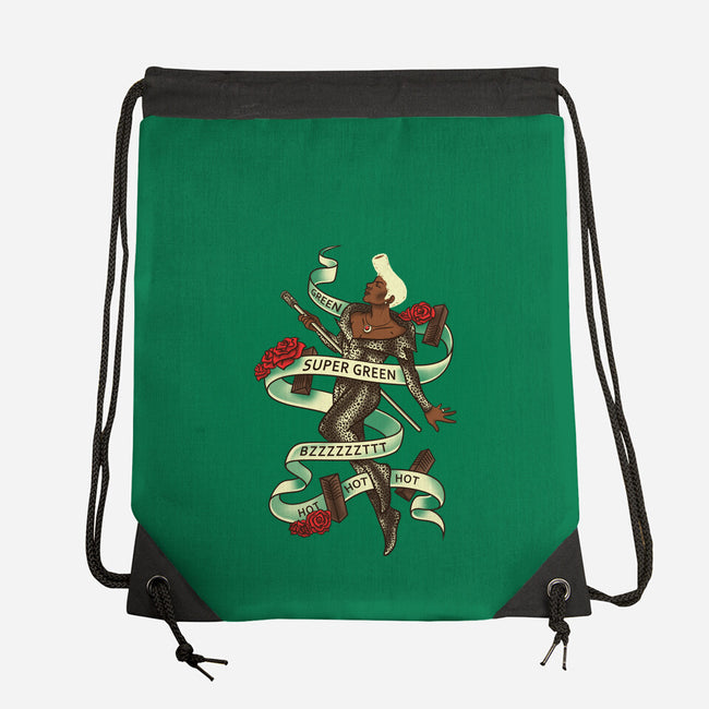 Super Green-none drawstring bag-aflagg