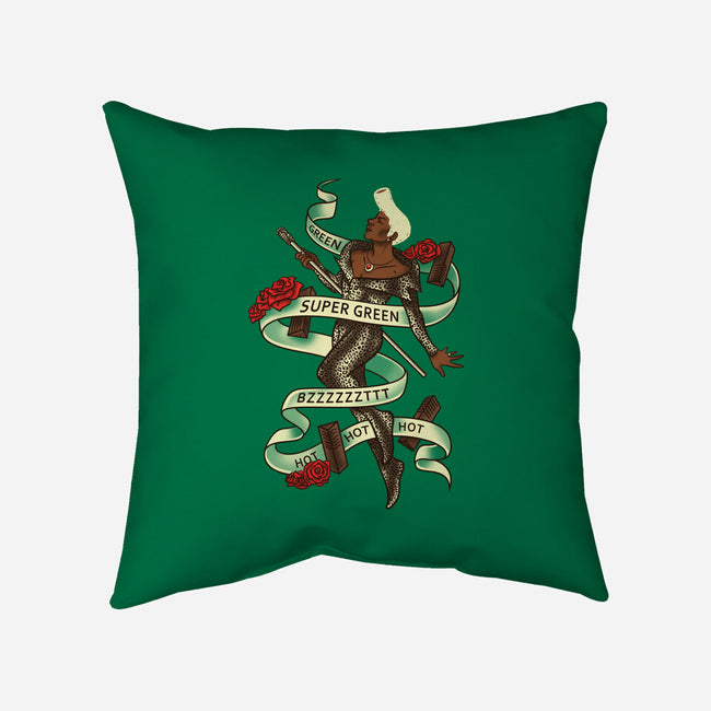 Super Green-none removable cover w insert throw pillow-aflagg