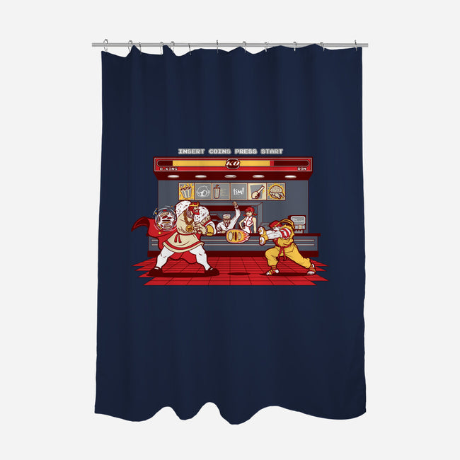 Super Meat Fighter-none polyester shower curtain-Bamboota
