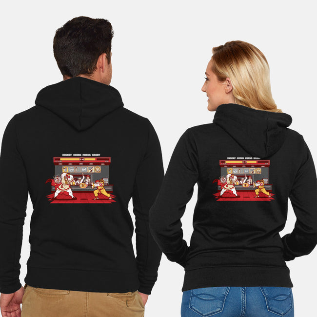 Super Meat Fighter-unisex zip-up sweatshirt-Bamboota