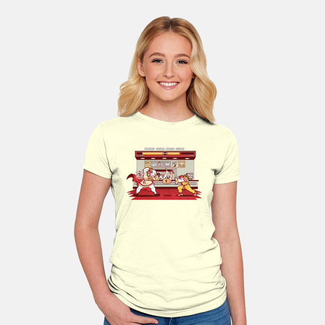 Super Meat Fighter-womens fitted tee-Bamboota