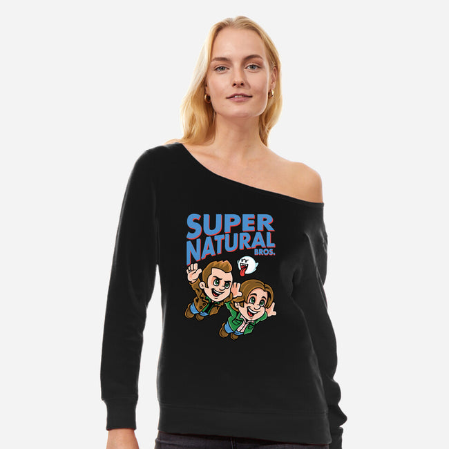 Super Natural Bros-womens off shoulder sweatshirt-harebrained