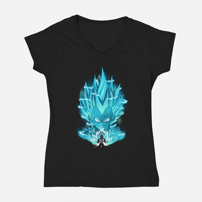 Super Saiyan Blue-womens v-neck tee-dandingeroz