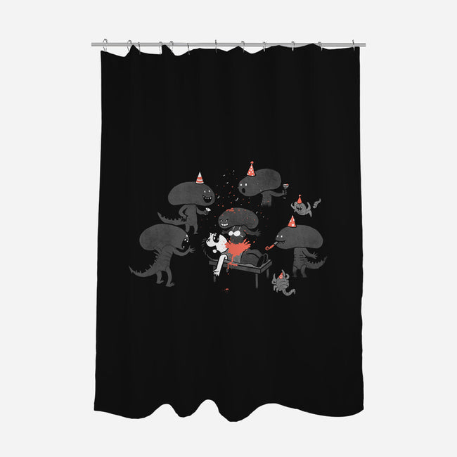Surprise!-none polyester shower curtain-queenmob
