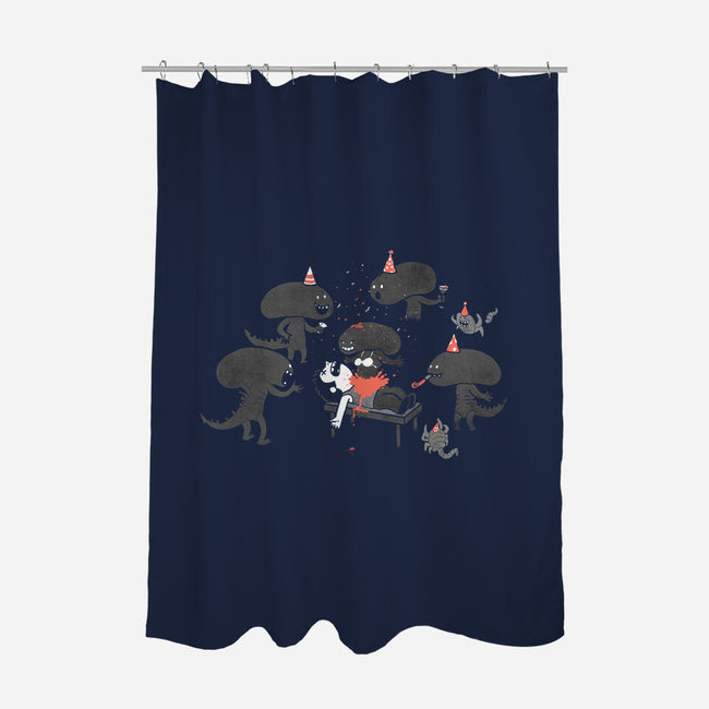 Surprise!-none polyester shower curtain-queenmob