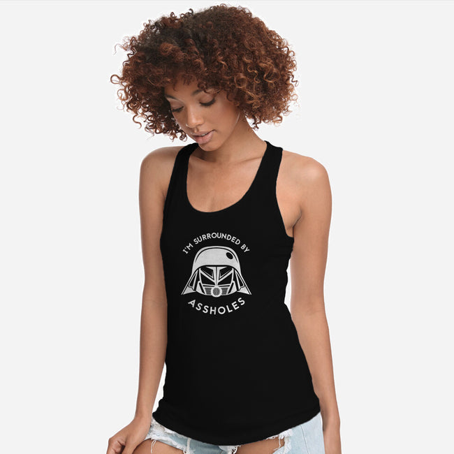 Surrounded By Assholes-womens racerback tank-JimConnolly