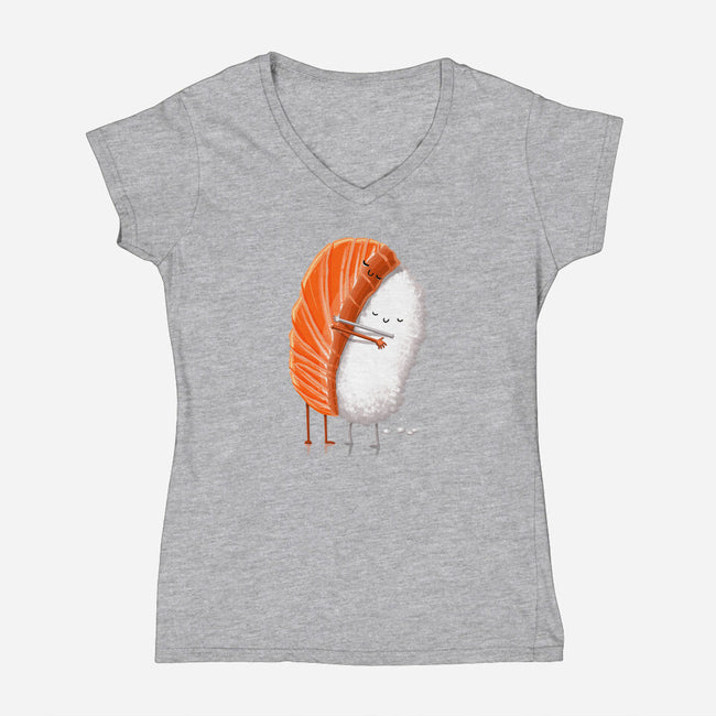 Sushi Hug-womens v-neck tee-tihmoller