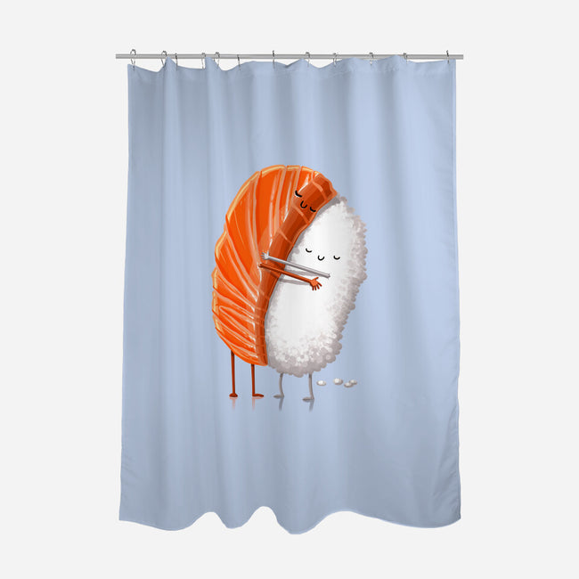 Sushi Hug-none polyester shower curtain-tihmoller
