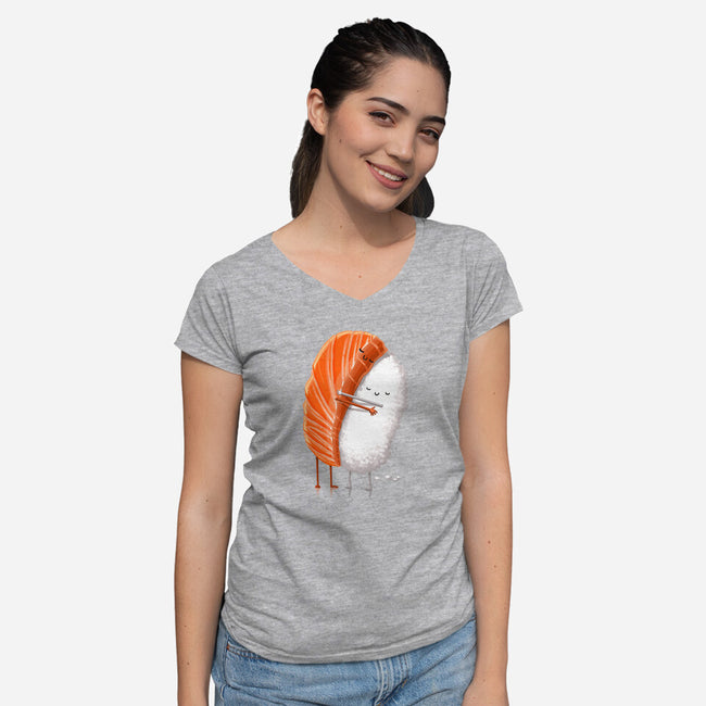 Sushi Hug-womens v-neck tee-tihmoller