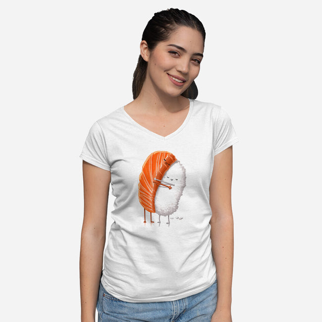 Sushi Hug-womens v-neck tee-tihmoller